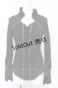 Ozz Croce / 異素材切り替えレースアップトップス  ブラック O-25-07-21-099-OO-TO-OW-OS