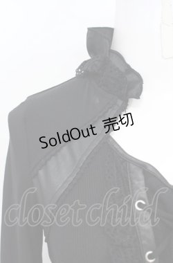 画像2: Ozz Croce / 異素材切り替えレースアップトップス  ブラック O-25-07-21-099-OO-TO-OW-OS