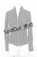 Ozz On / 刺繍入起毛ZIPカーディガン  グレー O-25-07-21-100-OO-TO-OW-OS