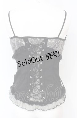 画像3: Ozz Croce / 薔薇刺繍レース切り替えビスチェキャミ  ブラック O-25-07-21-101-OO-TO-OW-OS