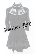 Ozz Croce / レース切り替え半袖ブラウス  ブラック O-25-07-21-103-OO-TO-OW-OS