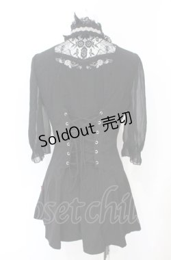 画像3: Ozz Croce / レース切り替え半袖ブラウス  ブラック O-25-07-21-103-OO-TO-OW-OS