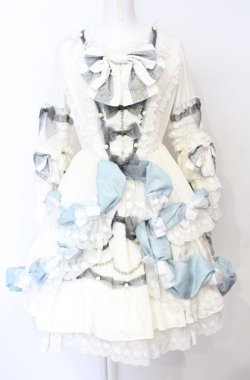 画像2: BABY,THE STARS SHINE BRIGHT / アンリエッタ姫の舞踏会ワンピースドレス・キャノティエセット  シルキーホワイト×サックス O-25-07-21-108-BA-OP-IG-OS