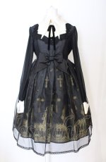 画像1: Angelic Pretty / Horror Gardenワンピース  クロ×ゴールド O-25-07-21-109-AP-OP-IG-OS (1)