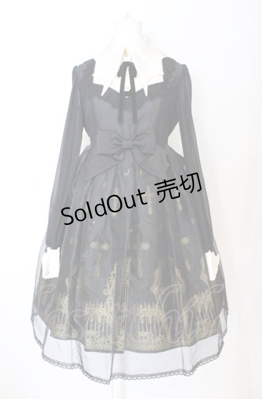 画像1: Angelic Pretty / Horror Gardenワンピース  クロ×ゴールド O-25-07-21-109-AP-OP-IG-OS (1)