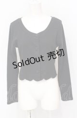 Fi.n.t / スカラップカットカーディガン F クロ O-25-07-21-012-CA-TO-OW-ZT106