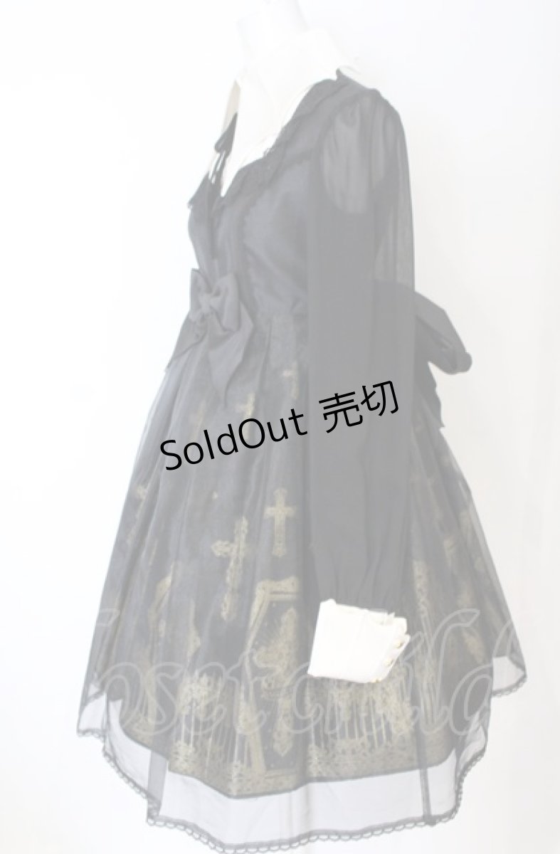 画像4: Angelic Pretty / Horror Gardenワンピース  クロ×ゴールド O-25-07-21-109-AP-OP-IG-OS (4)