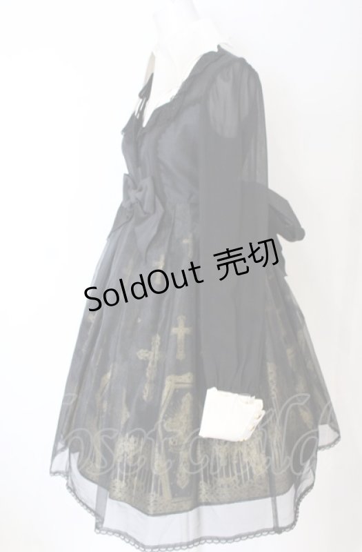 画像4: Angelic Pretty / Horror Gardenワンピース  クロ×ゴールド O-25-07-21-109-AP-OP-IG-OS (4)