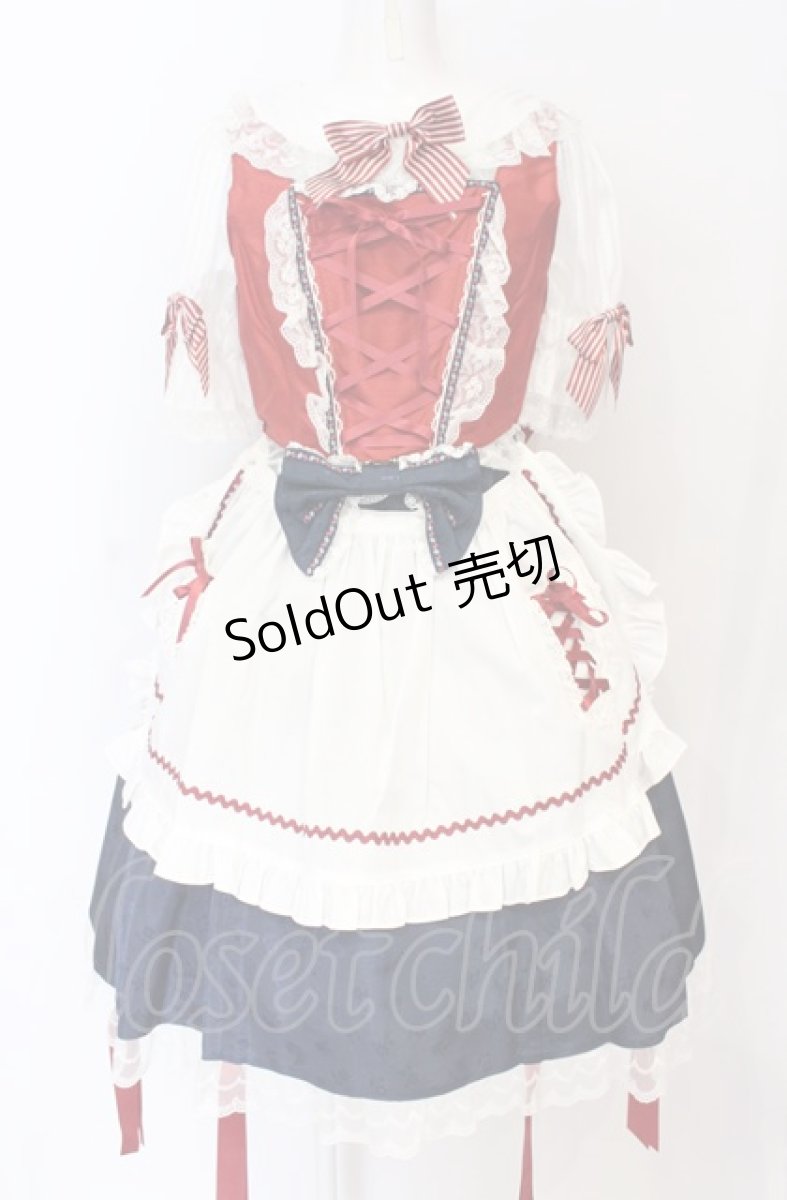 画像1: BABY,THE STARS SHINE BRIGHT / りんちゃんのグレーテルワンピースセット  えんじ×ネイビー×シロ O-25-07-21-110-BA-OP-IG-OS (1)