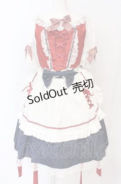 画像1: BABY,THE STARS SHINE BRIGHT / りんちゃんのグレーテルワンピースセット  えんじ×ネイビー×シロ O-25-07-21-110-BA-OP-IG-OS