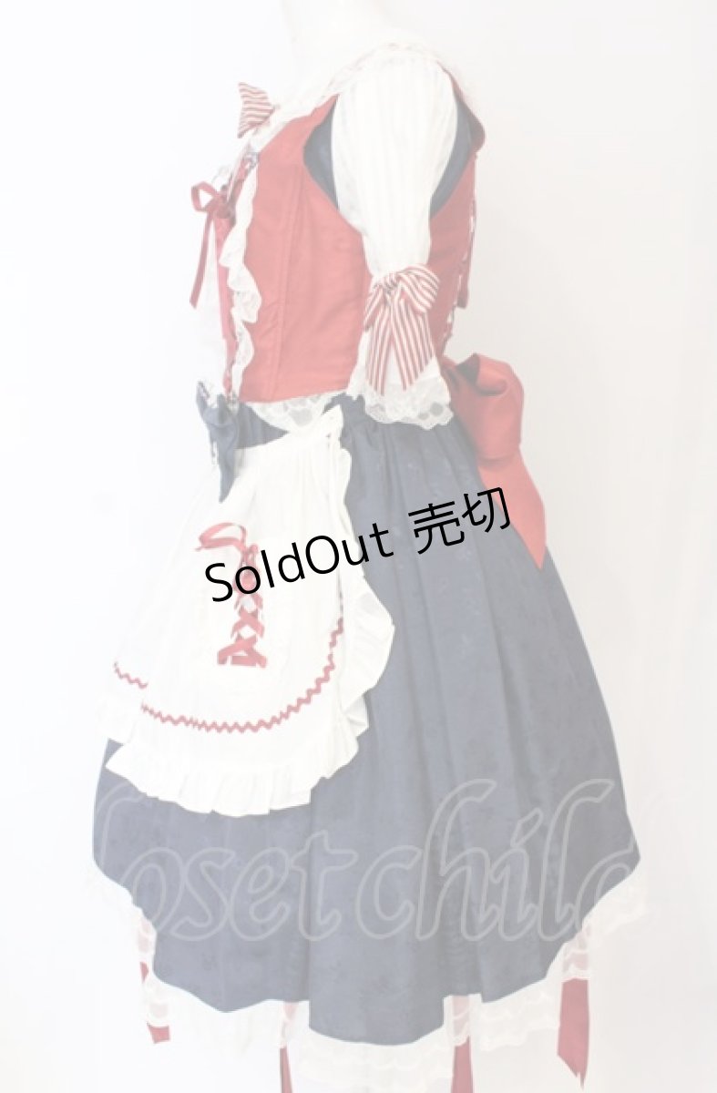 画像3: BABY,THE STARS SHINE BRIGHT / りんちゃんのグレーテルワンピースセット  えんじ×ネイビー×シロ O-25-07-21-110-BA-OP-IG-OS (3)