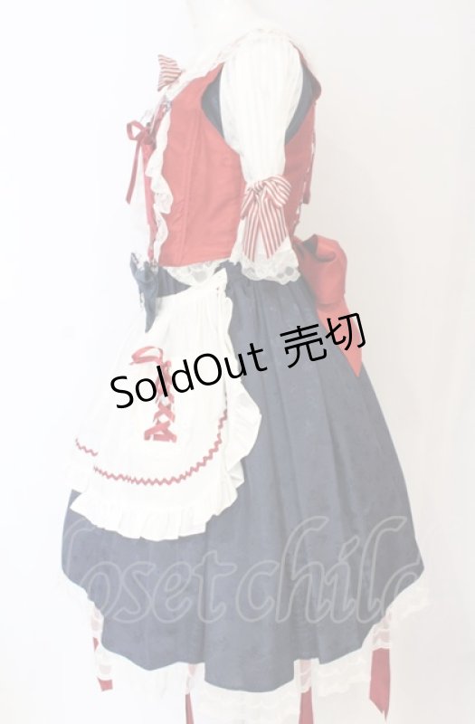 画像3: BABY,THE STARS SHINE BRIGHT / りんちゃんのグレーテルワンピースセット  えんじ×ネイビー×シロ O-25-07-21-110-BA-OP-IG-OS (3)