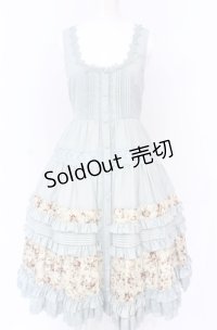 Jewelry in Sunrise（海外ロリィタブランド） / Jenny and Mentha Teaジャンパースカート S サックス×アイボリー O-25-07-21-114-LO-OP-IG-ZY
