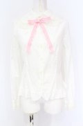 Angelic Pretty / Stripe Ribbonブラウス  シロ×ピンク O-25-07-21-121-AP-BL-IG-OS