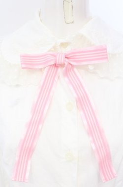 画像2: Angelic Pretty / Stripe Ribbonブラウス  シロ×ピンク O-25-07-21-121-AP-BL-IG-OS