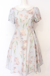 Emily Temple cute / Kitten衿つきワンピース  サックス O-25-07-21-142-ET-OP-IG-OS