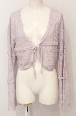 画像1: axes femme POETIQUE / クロシェ風ニットボレロ M ラベンダー O-25-07-21-016-AX-TO-OW-OS
