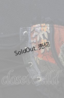 画像5: Qutie Frash / コルセット付きちりめん切り替えオフショルカーディガン  ブラックｘレッド O-25-07-21-001-QU-TO-YM-OS