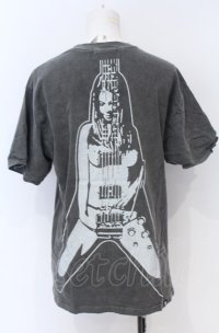 HYSTERIC GLAMOUR / GUITAR GIRL半袖Tシャツ S グレー O-25-07-21-020-PU-TO-OW-ZY