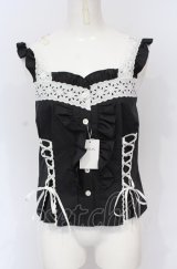 MILK / レース UP キャミ  クロ×シロ O-25-07-21-024-ML-TO-OW-OS