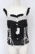 画像1: MILK / レース UP キャミ  クロ×シロ O-25-07-21-024-ML-TO-OW-ZT534 (1)