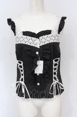 画像1: MILK / レース UP キャミ  クロ×シロ O-25-07-21-024-ML-TO-OW-OS