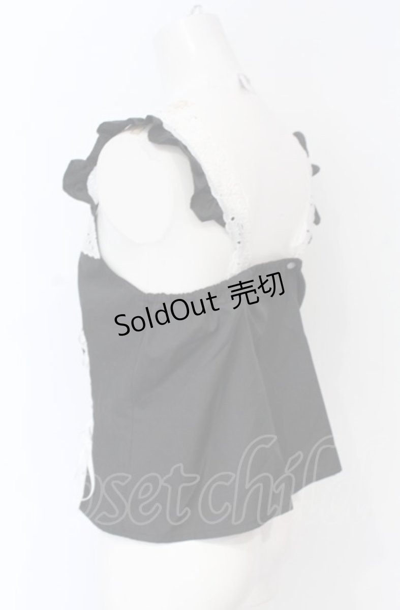画像2: MILK / レース UP キャミ  クロ×シロ O-25-07-21-024-ML-TO-OW-ZT534 (2)