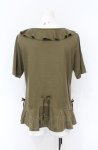 画像2: PINK HOUSE / レースアップフリルカットソー  カーキグリーン O-25-07-21-028-LO-TO-IG-ZT078 (2)