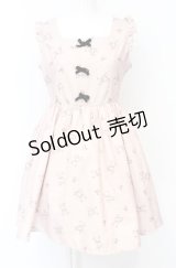 Ank Rouge / テディベアリボンノースリーブワンピース  ピンク O-25-07-21-035-CA-OP-IG-ZY