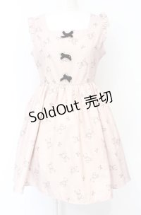 Ank Rouge / テディベアリボンノースリーブワンピース  ピンク O-25-07-21-035-CA-OP-IG-ZY