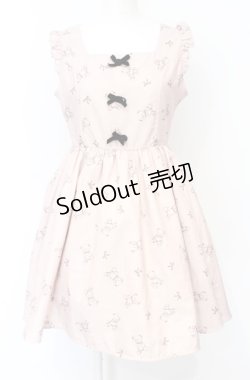 画像1: Ank Rouge / テディベアリボンノースリーブワンピース  ピンク O-25-07-21-035-CA-OP-IG-ZY