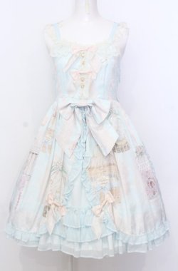 画像1: BABY,THE STARS SHINE BRIGHT / Be My Valentine Junoの祝福と鳥たちのAria 柄プリンセスジャンパースカート  サックス O-25-07-23-030-BA-OP-IG-OS