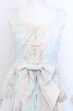 画像2: BABY,THE STARS SHINE BRIGHT / Be My Valentine Junoの祝福と鳥たちのAria 柄プリンセスジャンパースカート  サックス O-25-07-23-030-BA-OP-IG-OS