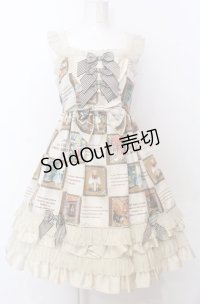 BABY,THE STARS SHINE BRIGHT / Ex libris the DOLLS柄フリルフリルジャンパースカート  ベージュ O-25-07-23-031-BA-OP-IG-OS