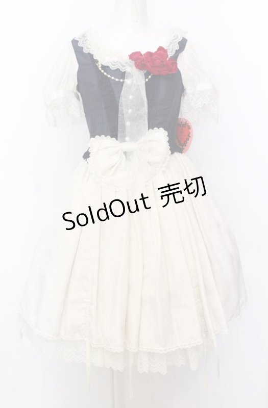 画像1: BABY,THE STARS SHINE BRIGHT / Claudia, The Fairy Tale Princessワンピース  オフ×ネイビー O-25-07-23-032-BA-OP-IG-OS (1)