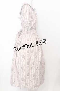 画像2: axes femme Kawaii / RosyBear柄ワンピース  ピンク×アイボリー O-25-07-23-037-AX-OP-IG-OS