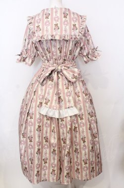 画像3: axes femme kawaii / RosyBear柄ワンピース  ピンク×アイボリー O-25-07-23-037-AX-OP-IG-OS