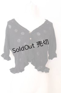 axes femme POETIQUE / ドットジャガードカーディガン  クロ O-25-07-23-005-AX-TO-IG-OS