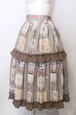 画像1: axes femme kawaii / ティティ×ベアファミリースカート  ベージュ O-25-07-23-041-AX-SK-IG-OS