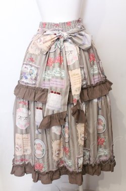 画像3: axes femme kawaii / ティティ×ベアファミリースカート  ベージュ O-25-07-23-041-AX-SK-IG-OS