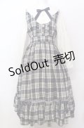 axes femme POETIQUE / チェックフリルレディワンピース  ネイビー×オフ O-25-07-23-045-AX-OP-IG-OS