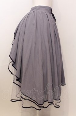 画像2: axes femme POETIQUE / リボン花柄バックフリルスカート  ラベンダー O-25-07-23-046-AX-SK-IG-OS
