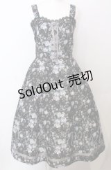 axes femme / ロマンティックローズ柄ジャンパースカート  クロ O-25-07-23-048-AX-OP-IG-OS