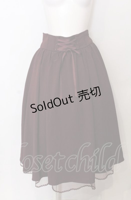 画像1: axes femme POETIQUE / バックフリルレースアップスカート ワイン O-25-07-23-051-AX-SK-IG-ZH (1)