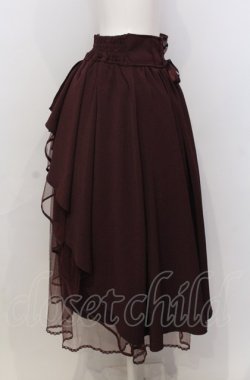 画像2: axes femme POETIQUE / バックフリルレースアップスカート  ワイン O-25-07-23-051-AX-SK-IG-OS
