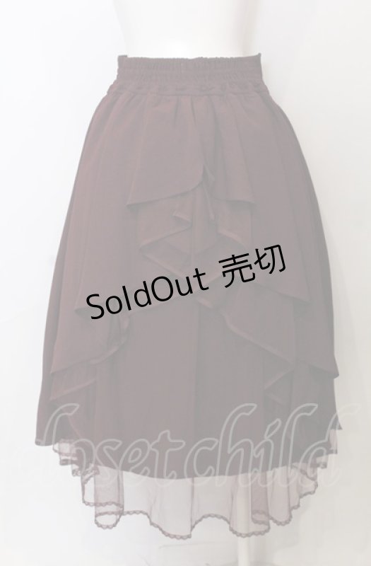 画像3: axes femme POETIQUE / バックフリルレースアップスカート ワイン O-25-07-23-051-AX-SK-IG-ZH (3)