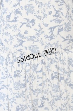 画像2: axes femme POETIQUE / トワルドジュイ風柄ワンピース  オフ×ブルー O-25-07-23-052-AX-OP-IG-OS