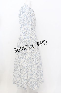画像3: axes femme POETIQUE / トワルドジュイ風柄ワンピース  オフ×ブルー O-25-07-23-052-AX-OP-IG-OS