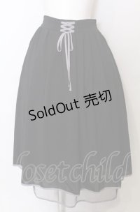 axes femme POETIQUE / リボン花柄バックフリルスカート  クロ O-25-07-23-053-AX-SK-IG-OS