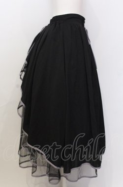 画像2: axes femme POETIQUE / リボン花柄バックフリルスカート  クロ O-25-07-23-053-AX-SK-IG-OS